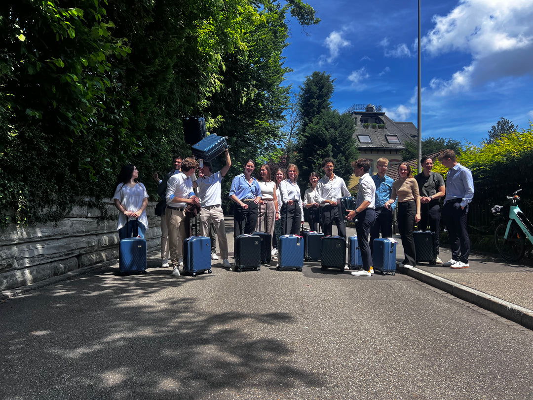 Das Organisationsteam des St. Gallen Symposium unterwegs mit Pack Easy